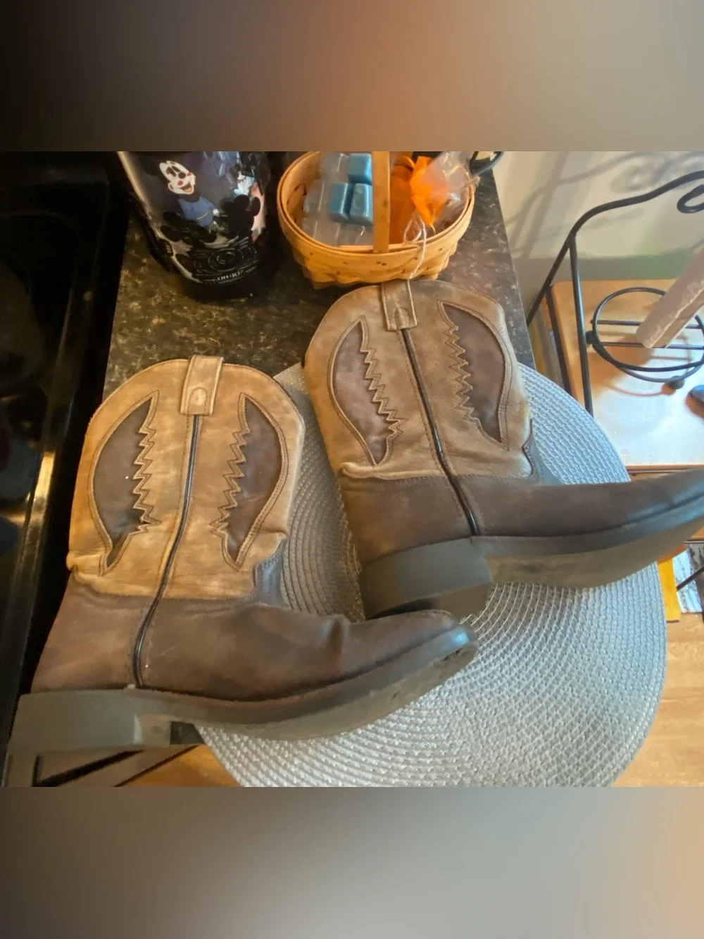 Smoky Mountain Ranger Kid 6 M Distressed Leather Cowboy Boots Fits 7.5 womems